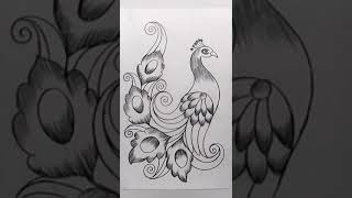 How to Draw Peacock with Beautiful Feather Design | Pencil Art | Birds Drawing