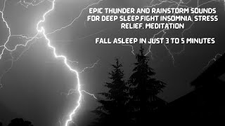 Epic Thunder And Heavy Rain Sounds Lightning For Relaxing, Deep Sleep #relaxing, #heavyrain #thunder