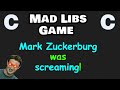 Let's code a mad libs game with C programming! 📖