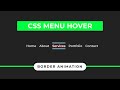 Pure CSS Animated Navigation Menu Bar | Menu Hover Animation