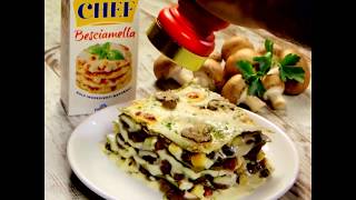 Lasagne funghi, speck e besciamella Chef