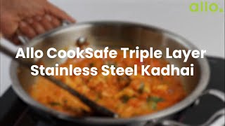 Allo CookSafe Triply Kadhai | Triple Layer Stainless Steel | Allo Innoware