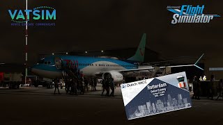 Arrival into BUSY Rotterdam with the 737 MAX on VATSIM! (MSFS)