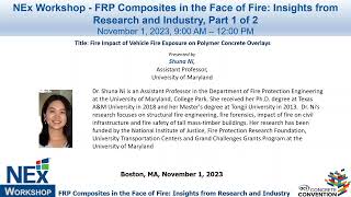 NEx Workshop F2023_5:Fire Impact of Vehicle Fire Exposure on Polymer Concrete Overlays