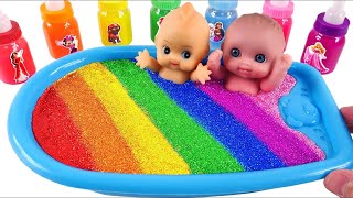 Satisfying Video l How to Make RainbowNBathtub with Mixing Slime from GlitterCutting ASMR #3