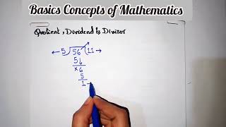 What is Quotient | dividend | divisor | remainder | Divide 56 by 5