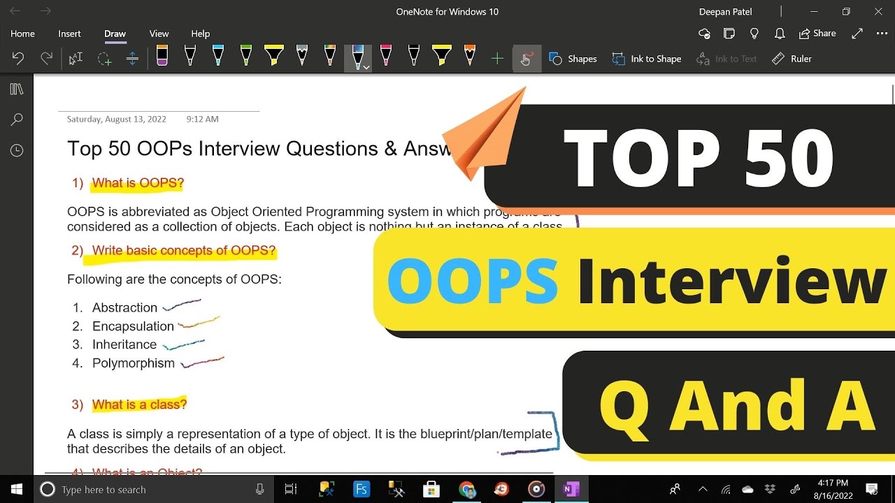 Top-50 OOPS Interview Questions And Answers || For Freshers And ...