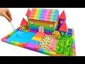 DIY Miniature House #22 - How To Make House has Swimming Pool and Gardens from Kinetic Sand