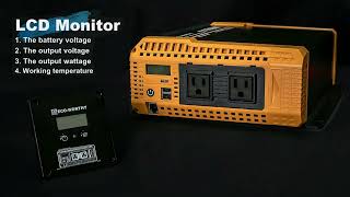 ECO-WORTHY 1100W Pure Sine Wave Inverter 12V DC to 120V AC with Remote