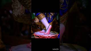 #harekrishna @hktv108 darshan of lotus feet of❤ radharani and lord krishna!!💕💕😍