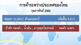 ส่งออกไทย ก.พ.62 พุ่ง 5.9% พลิกกลับเป็นบวกครั้งแรกในรอบ 4 เดือน