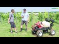 auto spray systems rob pearson on a small autonomous electric tractor at fruit focus 2021