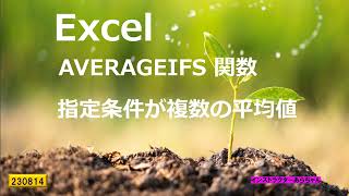 Excel  AVERAGEIFS関数  指定条件が複数の平均値