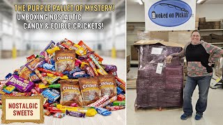 The Purple Pallet of Mystery! Unboxing Nostalgic Candy & Edible Crickets!
