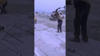 Workers skillfully share the process of separating stones