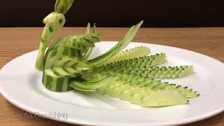 How To Make Cucumber Peacock | Food Art Garnishing