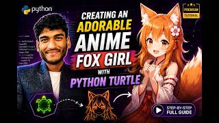 Creating An Adorable Anime Fox Girl With Python Turtle! #DevRabbit #python #shorts #coding #turtle