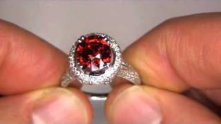 Estate Vivid Mandarin Orange Spessartite Garnet \u0026 Diamond Ring 14k Gold - Unheated \u0026 Untreated