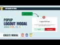 How to Make Logout Modal (Popup) Using HTML, CSS, JavaScript | How to Create a Modal (Popup) 🔥|