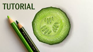 How To Draw A Cucumber Slice| Color Pencil Tutorial