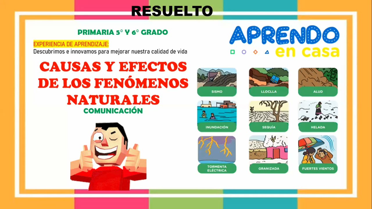 RESUELTO: Causas Y Efectos De Los Fenómenos Naturales | 5° Y 6 ...