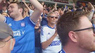 IPSWICH FANS GO CRAZY AT PETERBOROUGH AFTER NORWOOD GOAL
