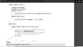no argument constructor in java | Week 08-d