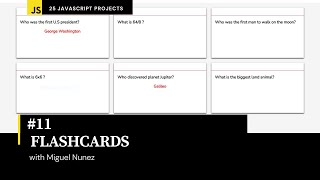 #11 of 25 Beginner Projects - HTML, CSS, & JavaScript - Flashcards with Local Storage (Responsive)