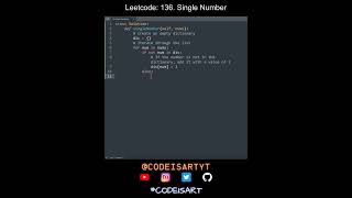 Leetcode 136. Single Number in Python | Python Leetcode | Python Coding Tutorial | Python Code ASMR
