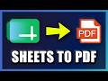 How to Convert Google Sheet to PDF | 2026