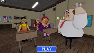 EVIL GRANDMA and SQUID GAME DOLL FELL ASLEEP IN THE EVIL TEACHER'S CLASS? SCARY OBBY #roblox