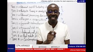 CPA ADVANCED FINANCIAL MANAGEMENT (AFM) - LESSON 1