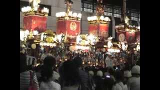 熊谷うちわ祭り2014　仲町区出囃子から叩き合い再開