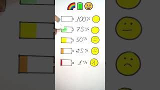 How To Draw Emoji Feeling 🌈🔋😄 Satisfying Creative Art #shorts #yshorts #art