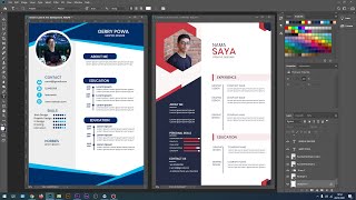 CARA MEMBUAT  CV/ RESUME DI PHOTOSHOP | FREE DOWNLOAD TEMPLATE PSD | Part 2