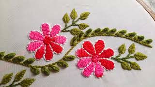 Border Line Hand Embroidery Design | Stitch and Flower