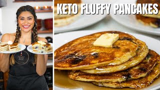 KETO FLUFFY PANCAKES! Easy Keto Fluffy Diner Style Blueberry Pancakes 2 WAYS! ONLY 3 NET CARBS!