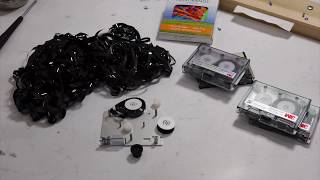 Vintage HP Mini Cartridge Tapes Part 2: Tape Salad (Refurbishing DC100 and DC2000 Tapes)