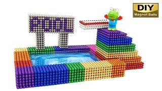 DIY - How To Make Slime Pool with Magnetic Balls (Satisfying) [DIY Magnet Balls]