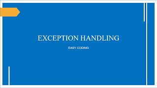 Exceptions|Try-except-finally blocks|Exception Handling|Python Programming For Begginers Part-35