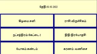 இன்றைய நாள் (01-01-2022) பஞ்சாங்கம்