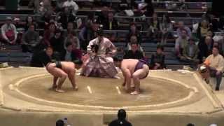 【新十両】 石浦 vs 明瀬山  2015大相撲三月場所2日目 Ishiura vs Akiseyama SUMO