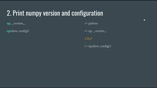 02 numpy version config