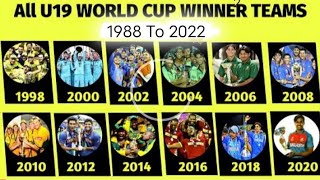 all under 19 World Cup winner Teams from 1988 to 2022 @Abhicrickettak77
