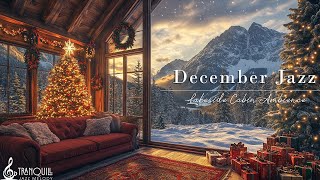 December Jazz In Lakeside | Cozy Café \u0026 Snowy Christmas Ambience | Tranquill Jazz For Positive Mo...