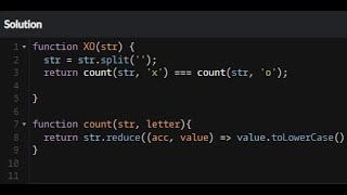 JavaScript - Exes and Ohs | Codewars 7KYU