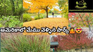 అమెరికాలో మేము వెళ్ళిన పార్క్??🤷🌴🌲🍂🍁 | America lo fall season  | America lo Fall \u0026 Colours | America