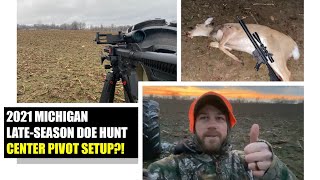 2021 Michigan Late-Season Doe Hunt - 350 Legend \u0026 Bog Death Grip - Hunting From A Center Pivot?!