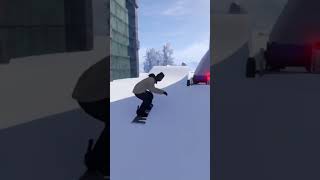 Snowboarding through a factory #shredders #snowboarding #game