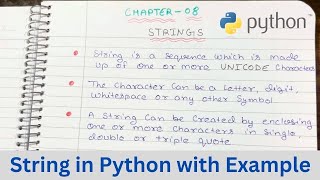 What is a String in Python? with Example CSE GYAN
